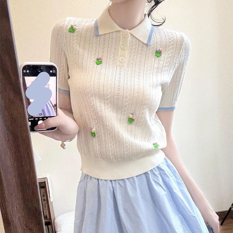 Women's Knit Top and Skirt Set Summer Casual - Image 3