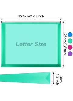 EOOUT 8Pcs Plastic Envelopes 9.8 X 12.8 Inches Letter Size Poly Zip Envelopes Expanding Zipper Folder With 4 Assorted Colors For School And Office Supplies  - Image 2