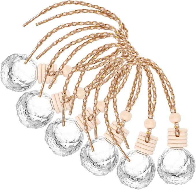 6Pcs Car Hanging Air Freshener Essential Oil Diffuser Bottles 25 5X4CM Compact Lightweight Design - Image 1