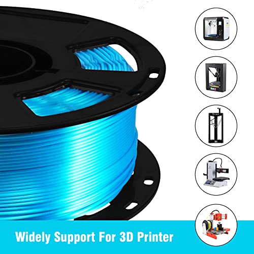 BBLIFE Silk Acid Blue PLA Peacock Blue Pearlescent Shining 3D Printing Material, 1kg 2.2lbs 1.75mm 3D Plastic Material, Widely Support for FDM 3D Printer, Easy to Print - Image 2