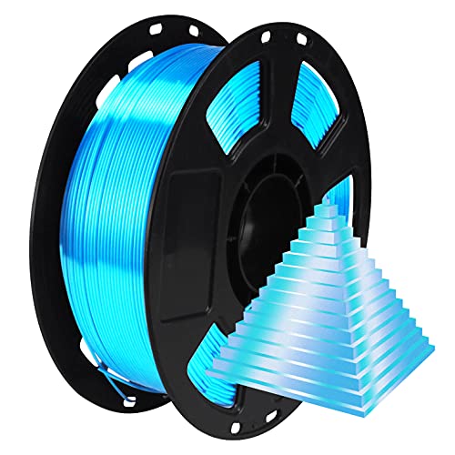 BBLIFE Silk Acid Blue PLA Peacock Blue Pearlescent Shining 3D Printing Material, 1kg 2.2lbs 1.75mm 3D Plastic Material, Widely Support for FDM 3D Printer, Easy to Print - Image 1