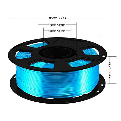 BBLIFE Silk Acid Blue PLA Peacock Blue Pearlescent Shining 3D Printing Material, 1kg 2.2lbs 1.75mm 3D Plastic Material, Widely Support for FDM 3D Printer, Easy to Print - Image 3
