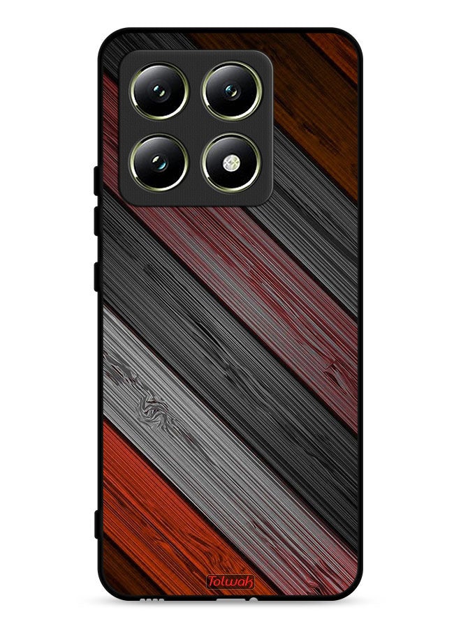 Tolwak Xiaomi 14T 5G Protective Case Cover Colored Wooden Pattern - Image 1