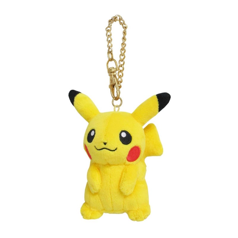 Sanei Pokemon Plush Keychain Charm - 4" Pikachu - Image 1