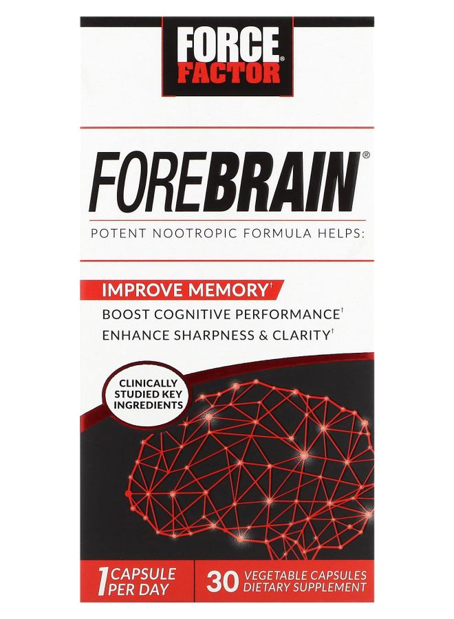 Force Factor Forebrain 30 Vegetable Capsules - Image 1