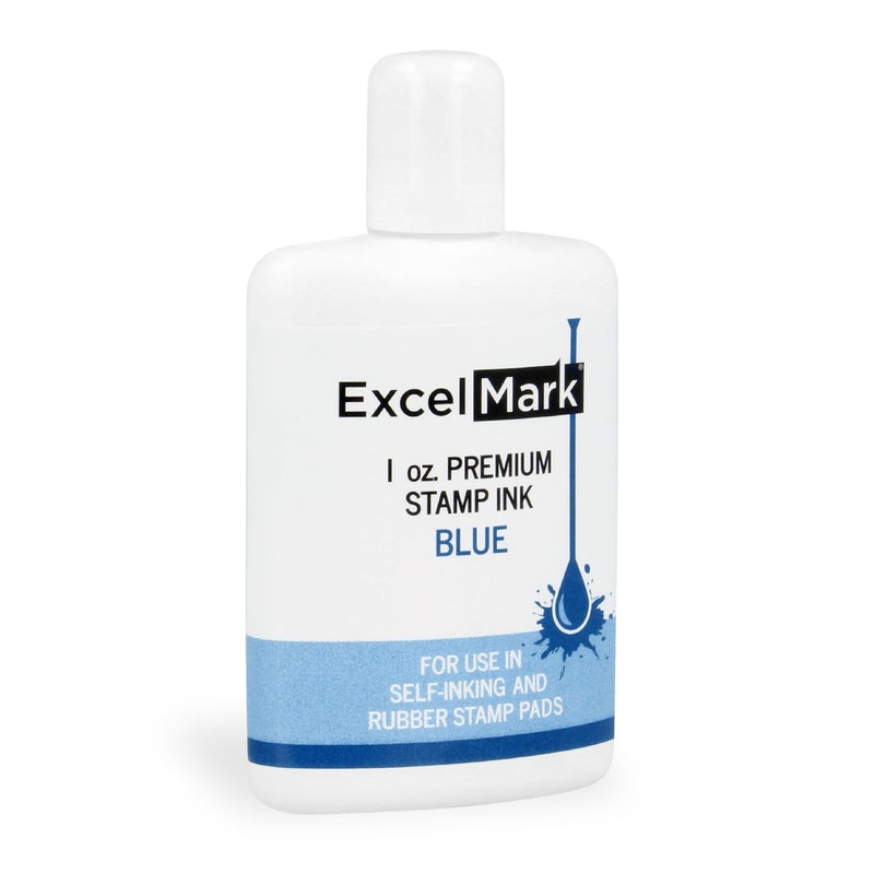 ExcelMark Premium SelfInking Stamp Refill Ink  1 oz Blue