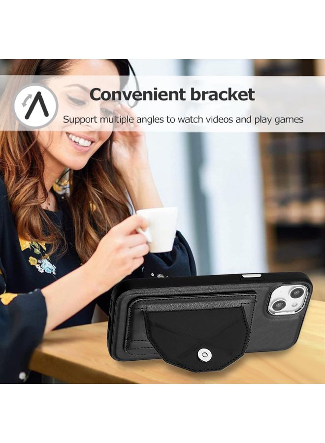 اس-توب جراب هاتف جلدي مقاوم للصدمات لهاتف iPhone 14 Plus مع حامل بطاقة - Image 5