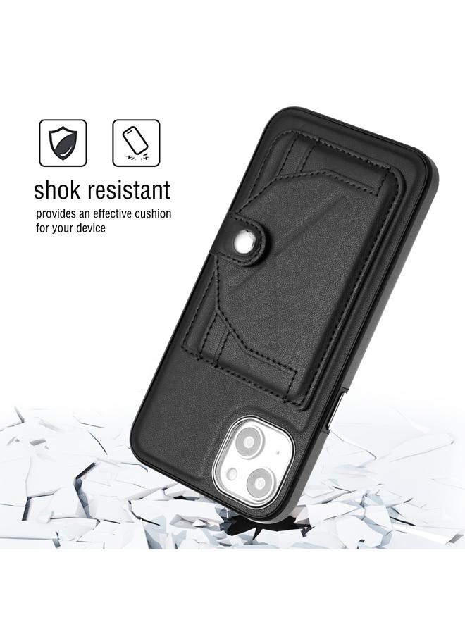 اس-توب جراب هاتف جلدي مقاوم للصدمات لهاتف iPhone 14 Plus مع حامل بطاقة - Image 3