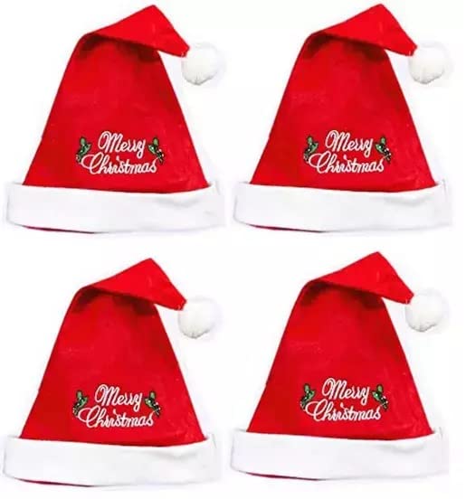 Evisha 6 Pcs Merry Christmas Caps Santa Caps Charistmas caps For Tree Decoration X-Mass Caps Hats Santa Caps Santa Claus Caps - Image 2