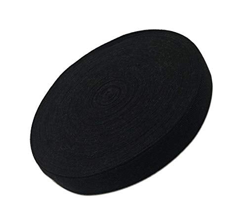Abbaoww 50 Yards Cotton Twill Tape Ribbon 2 Inch, Soft Natural Webbing Tape Herringbone Tape for Sewing DIY Craft, Black - Image 1