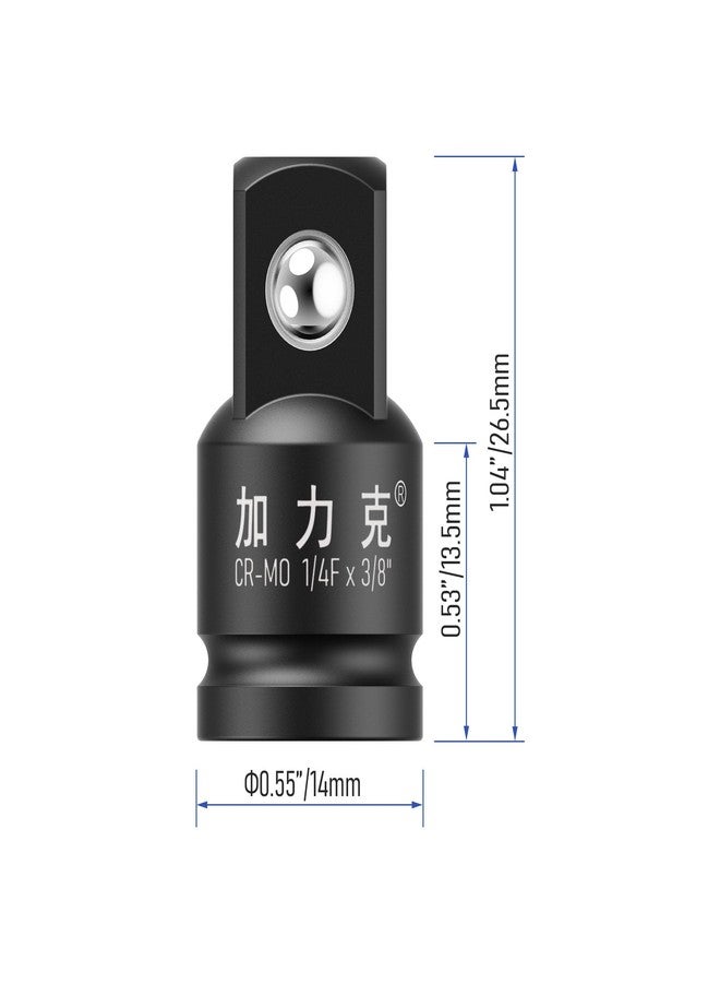 FOCMKEAS 2 PCS Impact Socket Adapter and Reducer 1/4" Drive(F) to 3/8"(M) for Ratchet Wrench, Female to Male, CR-MO,(Black) - Image 3