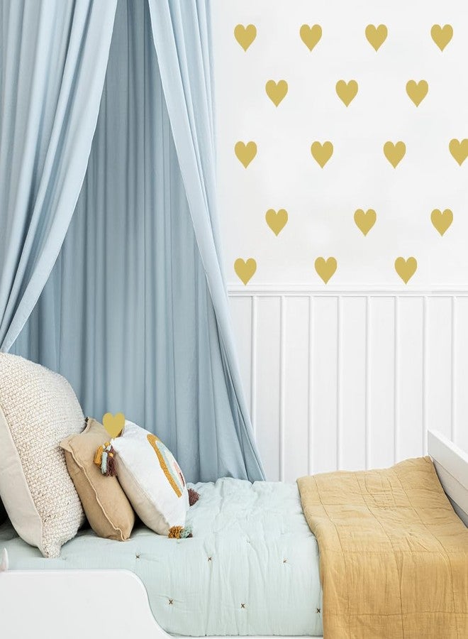 BugyBagy Matte Heart Wall Decals - 120pcs x 2 inch Aesthetic Heart Stickers for Nursery and Kids Room Decor (Gold) - Image 4