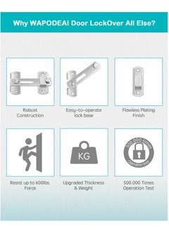 SYOSI Door Lock, Stainless Steel Gate Latches, Flip Door Lock Latch, Safety Door Bolt Latch Lock Suitable for Door and Window, Barn Door Latch, Coop, Garden, Household, Bathroom(Silver)  - Image 5