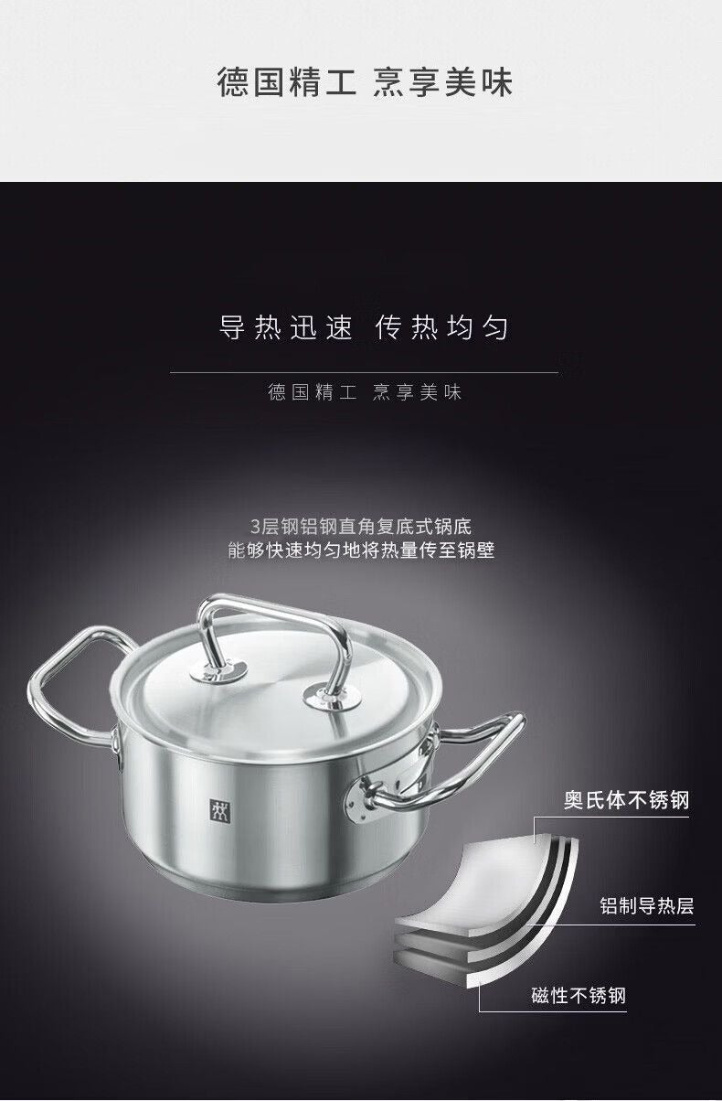 Zwilling Classic II 16cm Shallow Pot - Stainless Steel Cookware for Soups, Noodles &  More - Image 5