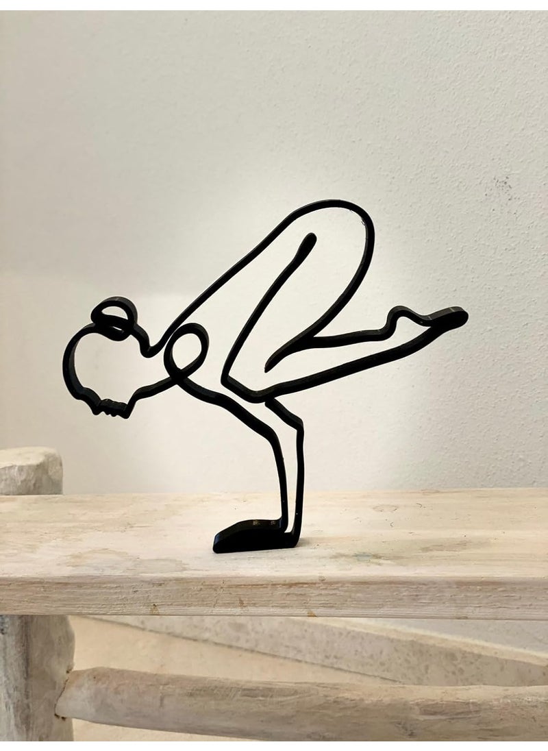 EROTNGO EROTNGO Yoga Crow Pose Tabletop Figure Minimalist Art Sculpture for Shelf Decor Home Present Birthday Gift  - Image 3