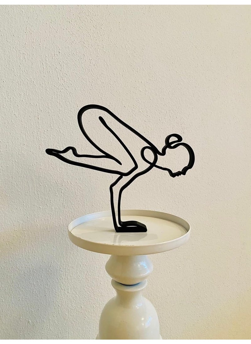 EROTNGO EROTNGO Yoga Crow Pose Tabletop Figure Minimalist Art Sculpture for Shelf Decor Home Present Birthday Gift  - Image 1