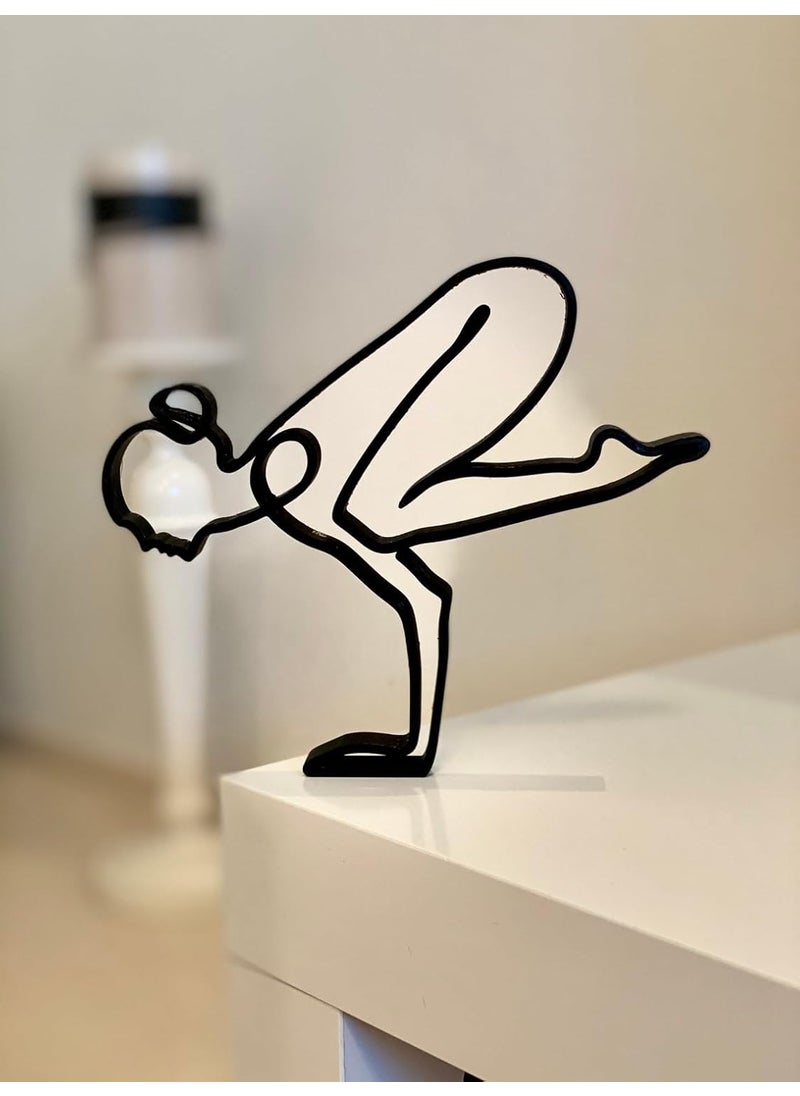 EROTNGO EROTNGO Yoga Crow Pose Tabletop Figure Minimalist Art Sculpture for Shelf Decor Home Present Birthday Gift  - Image 4