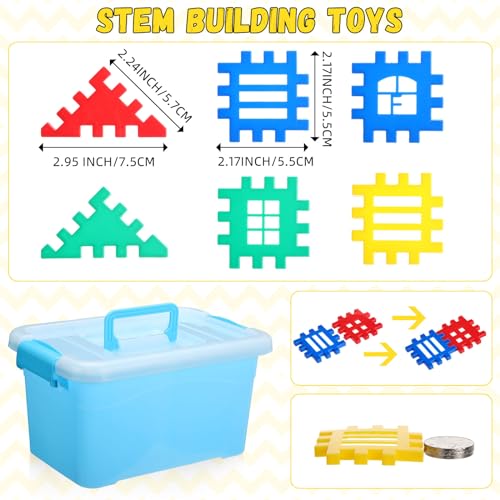 Sonwyoung 155 Pieces Interlocking Building Blocks for Kids with Storage Box Building Toys Waffle Blocks for Kids Construction Learning Educational Toy Sets - Image 5