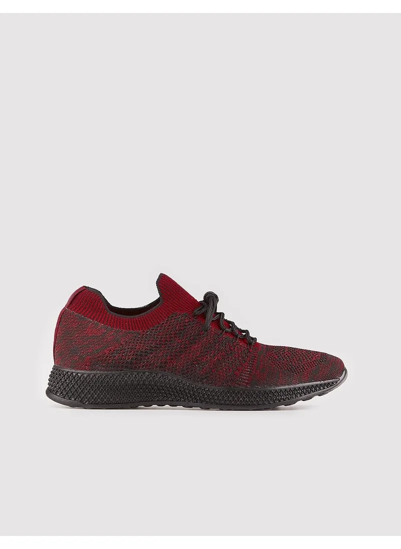 كاباني Knitted Lace-Up Men's Shoes 134A1402 Claret Red