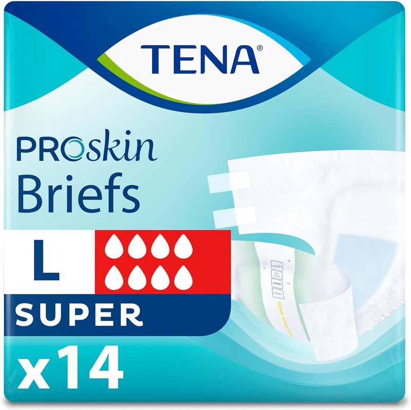 Tena ProSkin Unisex Incontinence Adult Diapers, Maximum Absorbency, Large, 14 ct