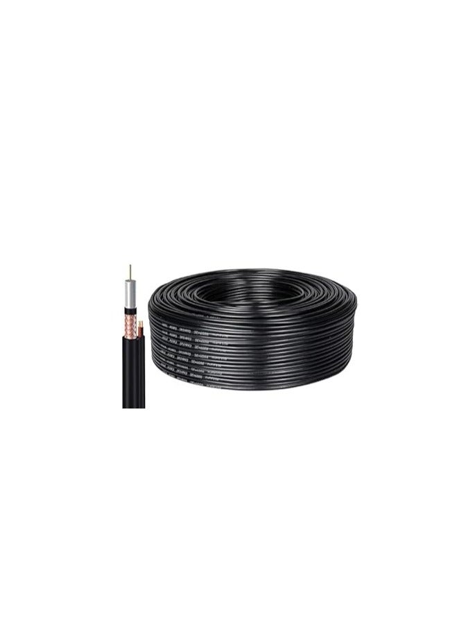 RG59 Coaxial Video Cable with 2 Power Wires – 100m, 0.58mm for CCTV, TV & Audio Systems – Professional Surveillance Cable  - Image 1