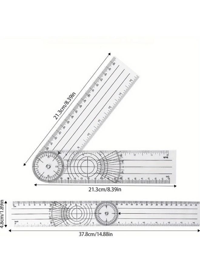 1pc Multifunctional Joint Angle Measuring Ruler 180 Degree Protractor Double Scale Inch CM - Image 5