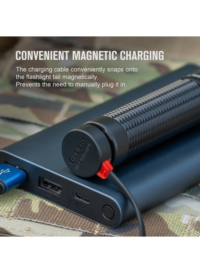 OLIGHT OLIGHT Warrior Mini3 Tactical Flashlight, Dual Switches LED Rechargeable Light with MCC3 Charger, 1750 Lumens Powerful EDC Light for Camping, Emergency and Outdoor (Black)  - Image 3