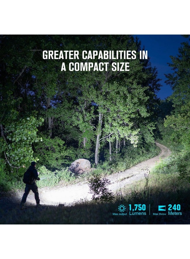 OLIGHT OLIGHT Warrior Mini3 Tactical Flashlight, Dual Switches LED Rechargeable Light with MCC3 Charger, 1750 Lumens Powerful EDC Light for Camping, Emergency and Outdoor (Black)  - Image 1