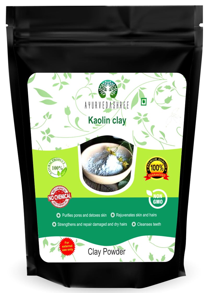 AYURVEDASHREE Kaolin Clay 100 Gm | Gentle Clay for Face Pack | Skin Care | Cleans Skin Pore | Exfoliates & Detoxifies Skin | Removes Excess Sebum from Skin | Perfect for Natural DIY Skin Cleansers.