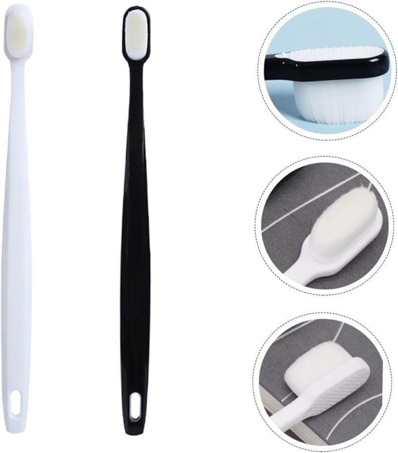 فرشاة أسنان بشعيرات ناعمة مجموعة ٢ قطعة، عناية إضافية باللثة، تنظيف لطيف، للسفر والمنزل والتخييم - Image 4