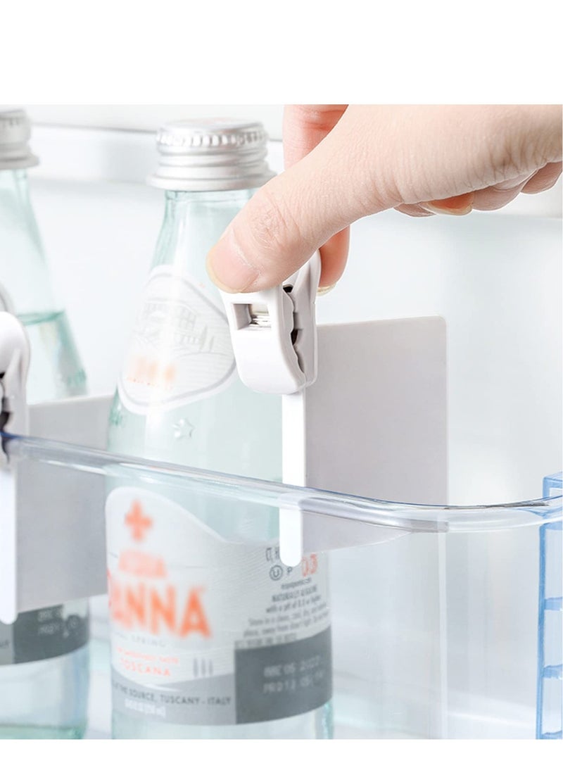 Excefore Fridge Divider, 10 Pack Refrigerator Door Organizer, Drawer Adjustable Separators, with Clips Drawer Adjustable Separators for Home Kitchen Office Supplies Tidy (White) - Image 5