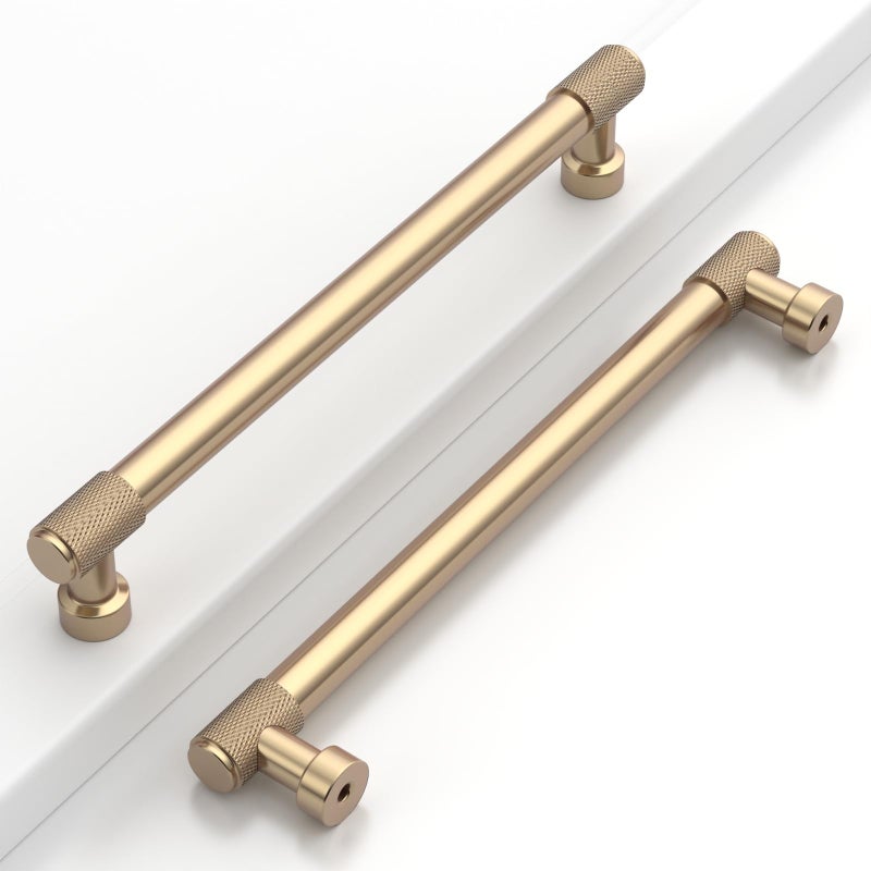 Coinkoly 10 Pack 7177mm Brushed Gold Cabinet Pulls Knurled Kitchen Cabinet Handles Drawer Pulls Cupboard Hardware for Cabinets - Image 2
