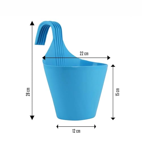 PulGos Hooked Plastic Hanging Planters Set of 5 | Durable Plant Pot & Flower Pots for Garden | Perfect Hanging Pots for Plants | Versatile Flower Pot, Gamla for Plants | Outdoor & Indoor Garden Décor - Image 2