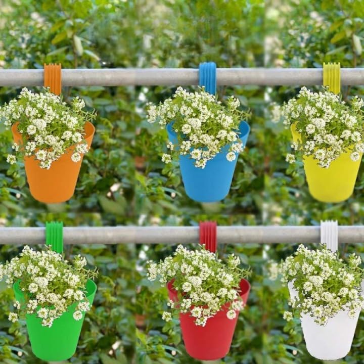 PulGos Hooked Plastic Hanging Planters Set of 5 | Durable Plant Pot & Flower Pots for Garden | Perfect Hanging Pots for Plants | Versatile Flower Pot, Gamla for Plants | Outdoor & Indoor Garden Décor - Image 5