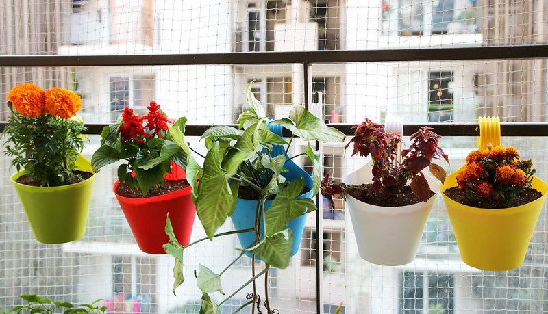 PulGos Hooked Plastic Hanging Planters Set of 5 | Durable Plant Pot & Flower Pots for Garden | Perfect Hanging Pots for Plants | Versatile Flower Pot, Gamla for Plants | Outdoor & Indoor Garden Décor - Image 4