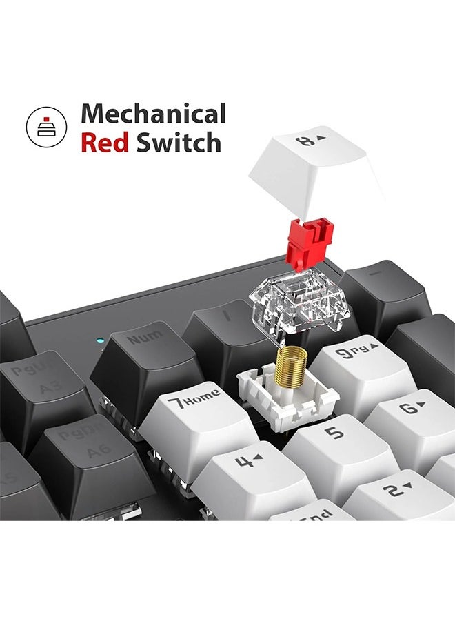 Weibo - WB-680 Mechanical Gaming Keyboard Red Switch 104 Keys, Mechanical Keyboard with RGB Backlit Hot Swap USB-C Wired PBT Keycaps 18 Dedicated Media Keys for PC Gaming and Home - Image 1