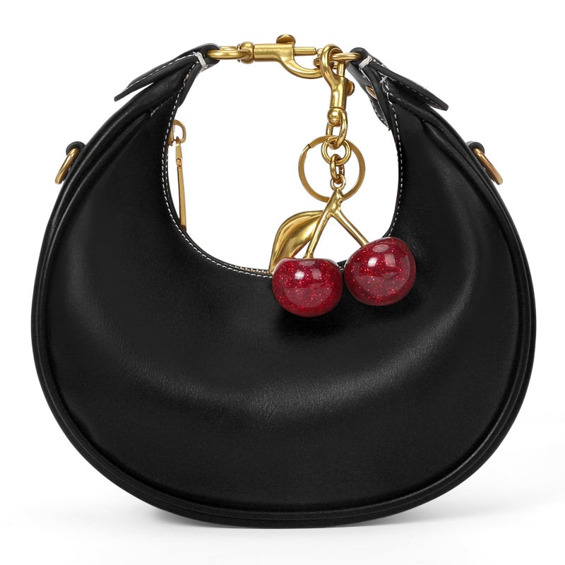 JQWSVE Large Top Handle Bags for Women Ladies Faux Leather Shoulder Purse Crescent Handbags Trendy Crossbody Bag (C01 Black) - Image 1