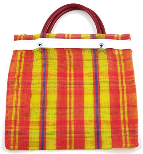 More Fiesta 12 Pcs Small Mexican Tote Mercado Bags 7.5 inch by 7.5 inch, Assorted Colors High Thread Mesh - Mini Mexican Mercado Candy Bags - Image 4