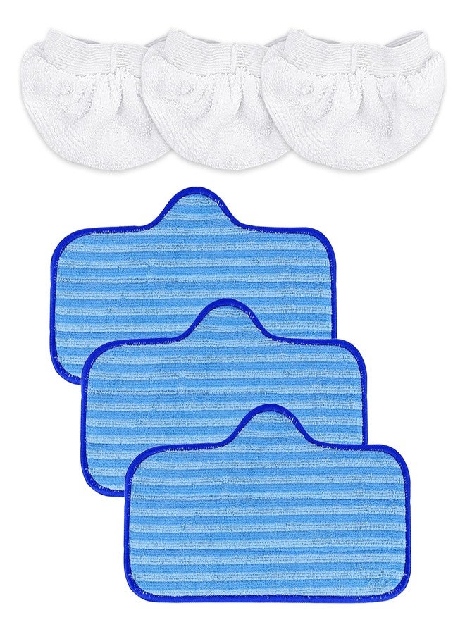 KeeTidy Steam Mop Pads with Washable and Reusable Compatible with ScrubWiz Steam Mop with Detachable Handheld Steam Cleaner, Replacement Accessories for LABIGO 10-in-1 Steam Mop，3+3 Packs - Image 1