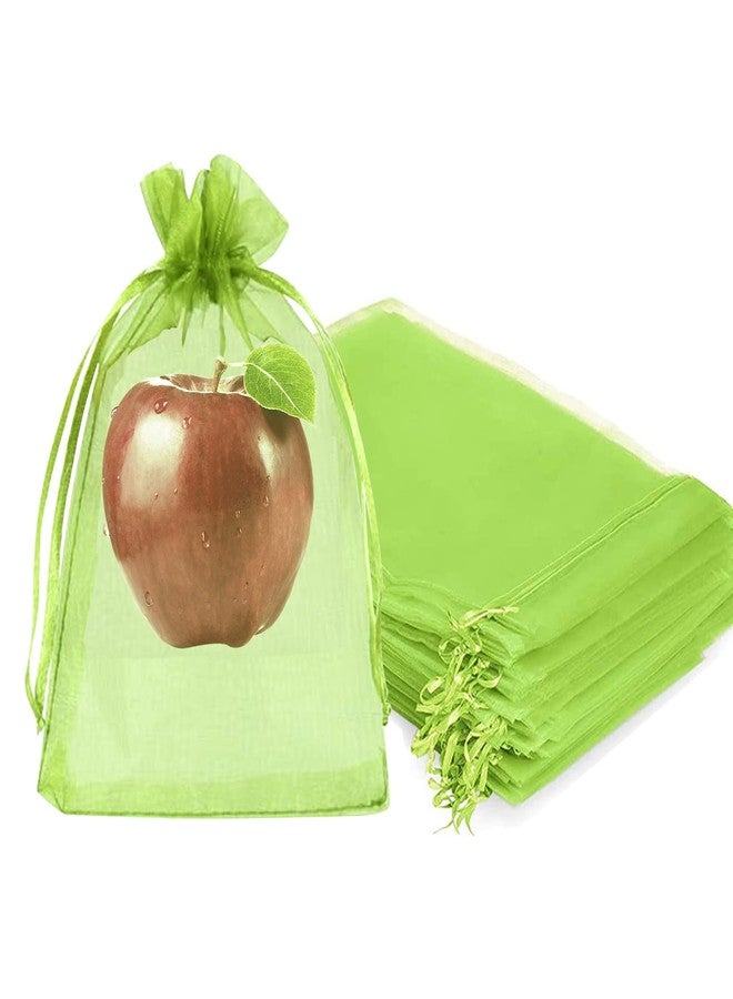 Fetanten Fruit Protection Bags, Fetanten 50 PCS 6 x 8 Inch Mesh Drawstring Bag for Fruit Trees, Small Green Garden Fruit Plant Netting Cover Bag Protect Blueberry Tomato Apple Mango from Bird Insect Pest - Image 1