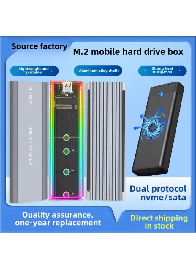 Generic M2 Mobile Solid State Drive Box NVME PCIe SSD Dual Protocol M.2 Hard Drive External Box NGFF SATA-Color:NVME Motherboard No. 5  - Image 1