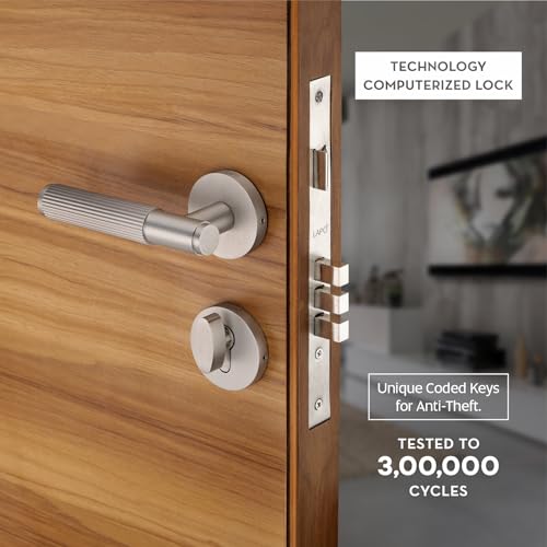 LAPO Heavy Duty Brass Mortise Lock Set for Main Door| 50x85 Lock Body | 70mm Cylinder| Left-right Door Compatibility | Ideal for 30–50mm Doors | 3 Brass Keys | Matt Finish | 3 Years Warranty | Ro-2200 - Image 4