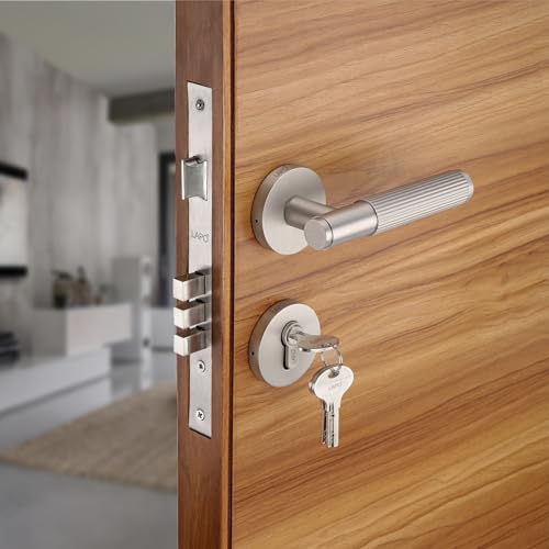 LAPO Heavy Duty Brass Mortise Lock Set for Main Door| 50x85 Lock Body | 70mm Cylinder| Left-right Door Compatibility | Ideal for 30–50mm Doors | 3 Brass Keys | Matt Finish | 3 Years Warranty | Ro-2200 - Image 1