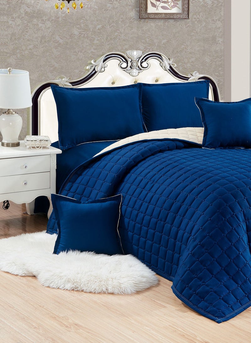 Sleep Night 4 Pieces Comforter Set Single Size 160 X 210 Cm Dual color Reversible Bedding Set for All Seasons - Image 4