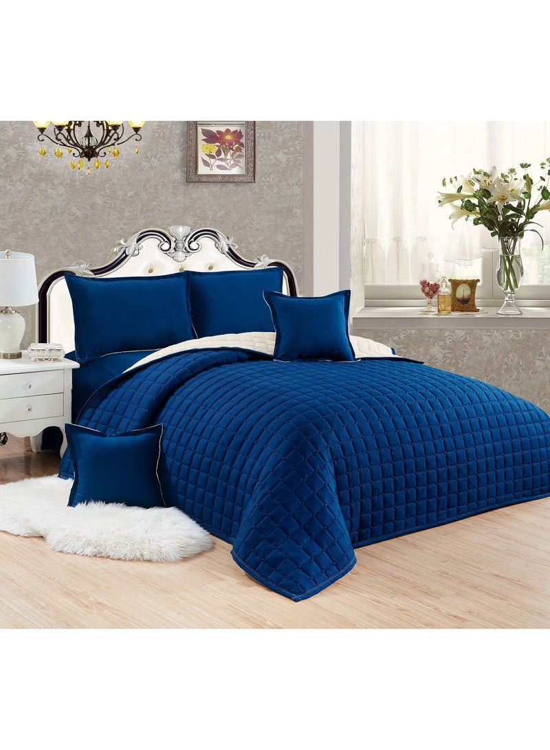 Sleep Night 4 Pieces Comforter Set Single Size 160 X 210 Cm Dual color Reversible Bedding Set for All Seasons - Image 1