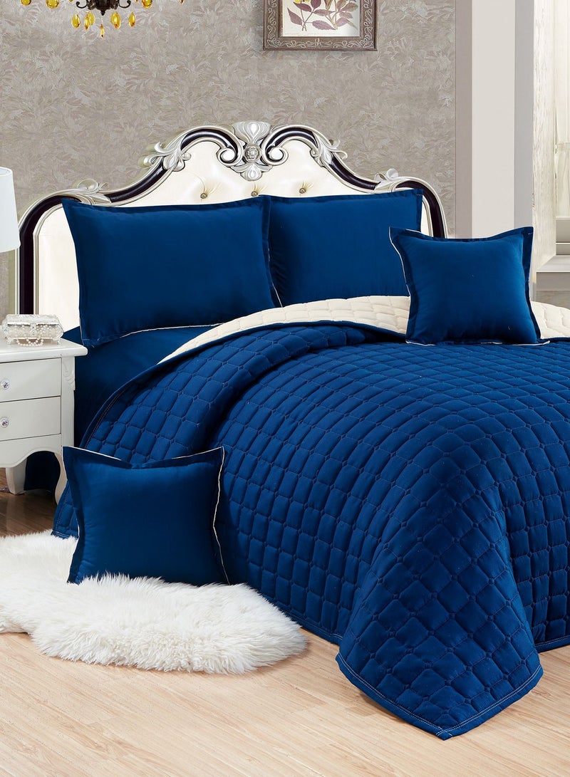 Sleep Night 4 Pieces Comforter Set Single Size 160 X 210 Cm Dual color Reversible Bedding Set for All Seasons - Image 2