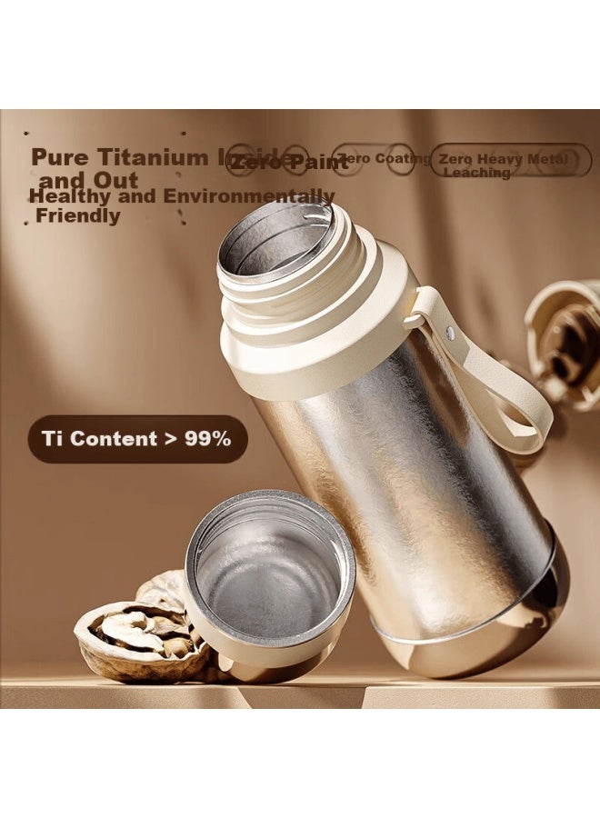 Vanow Pure Titanium Insulated Water Bottle For Women New High-value Portable Tea Cup Birthday Gift Lily Of The Valley - Image 4