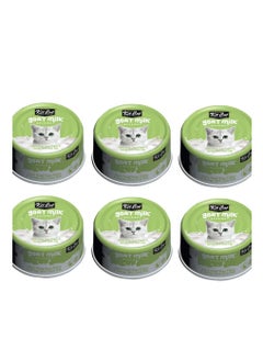 Kit Cat Cat Wet Food White Meat Tuna Flakes And Shrimp With Goat Milk 70g Pack Of 6  - Image 1