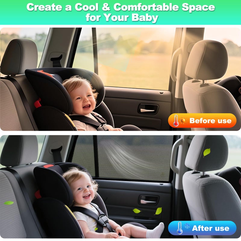 KOCZIL Car Window Shades for 2019-2024 RAV4 Accessories - Rear Side Window Shade for Baby, Breathable Mesh Car Privacy Window Covers, UV Protection and Heat Insulation for Road Trips, Napping, Camping - Image 3