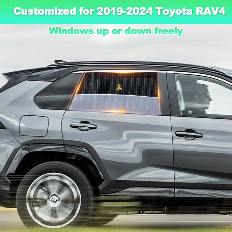 KOCZIL Car Window Shades for 2019-2024 RAV4 Accessories - Rear Side Window Shade for Baby, Breathable Mesh Car Privacy Window Covers, UV Protection and Heat Insulation for Road Trips, Napping, Camping - Image 2